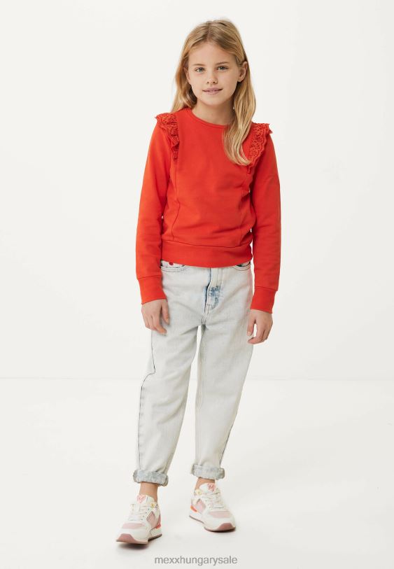 XV8H6754 lányok Mexx pulóver broider fodros piros