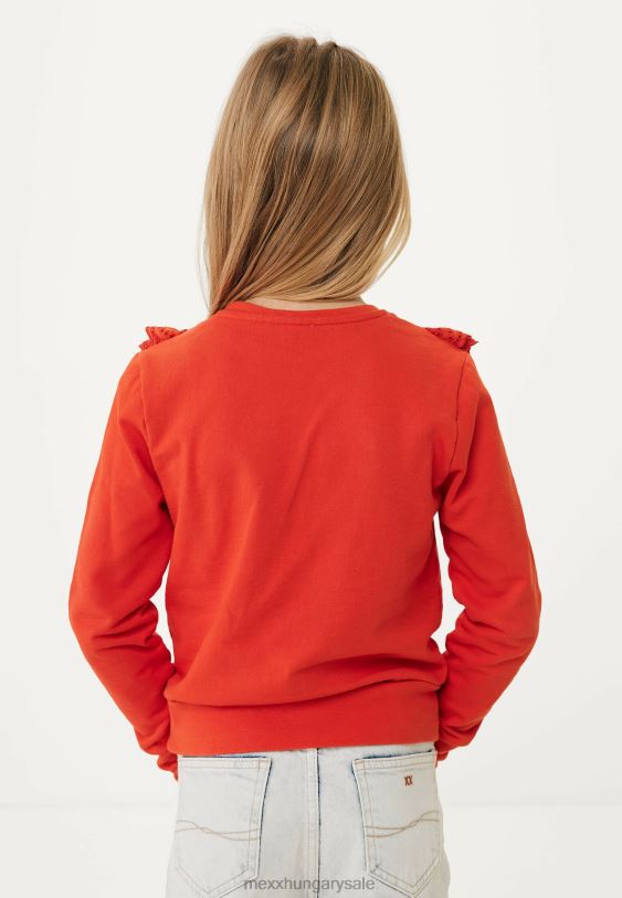 XV8H6754 lányok Mexx pulóver broider fodros piros