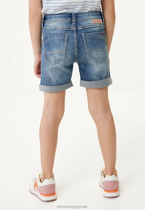 XV8H6758 lányok Mexx rövid derékközép karcsú láb rövid farmer világos vintage kék