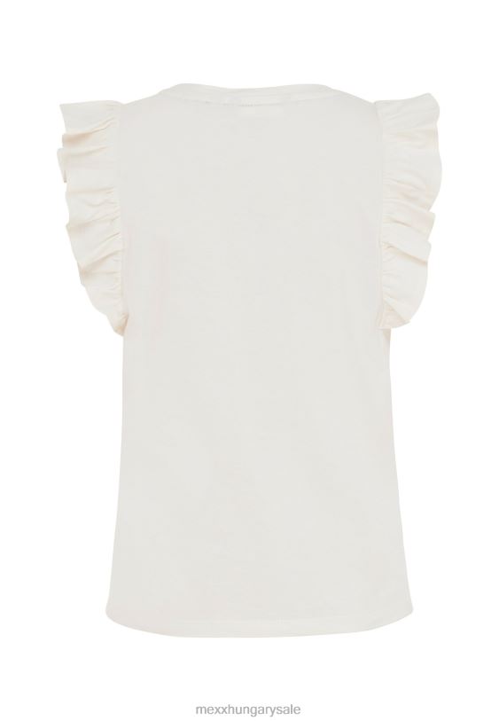 XV8H6761 lányok Mexx rövid ujjú törtfehér póló bézs
