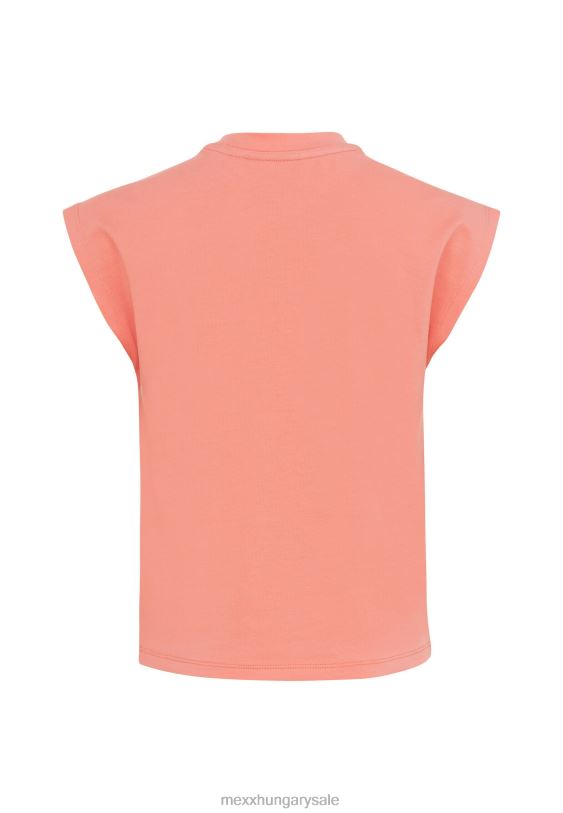 XV8H6762 lányok Mexx rövid ujjú logó hordozó póló korall narancs