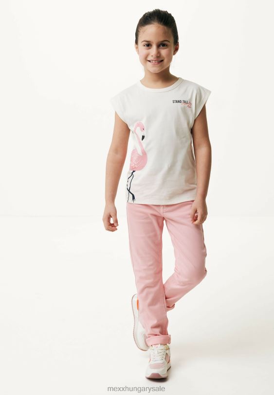 XV8H6764 lányok Mexx póló grafika törtfehér bézs