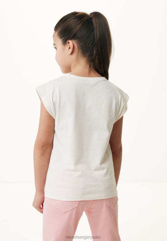 XV8H6764 lányok Mexx póló grafika törtfehér bézs