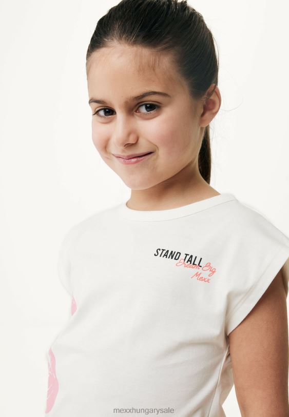 XV8H6764 lányok Mexx póló grafika törtfehér bézs