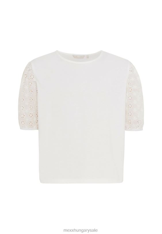 XV8H6765 lányok Mexx póló broider ujjú törtfehér bézs