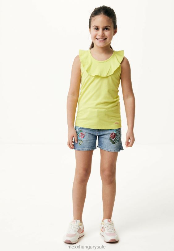 XV8H6767 lányok Mexx derék közepén farmer rövidnadrág korona fehérítő bézs