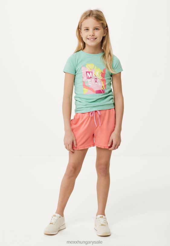 XV8H6770 lányok Mexx fodros rövidnadrág korall narancs