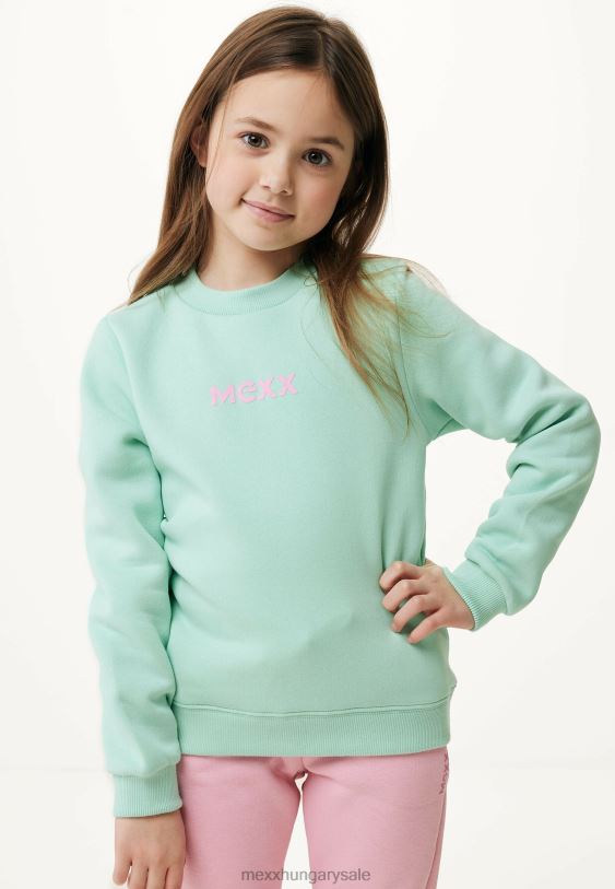 XV8H6773 lányok Mexx legény nyakú pulóver könnyű zöld