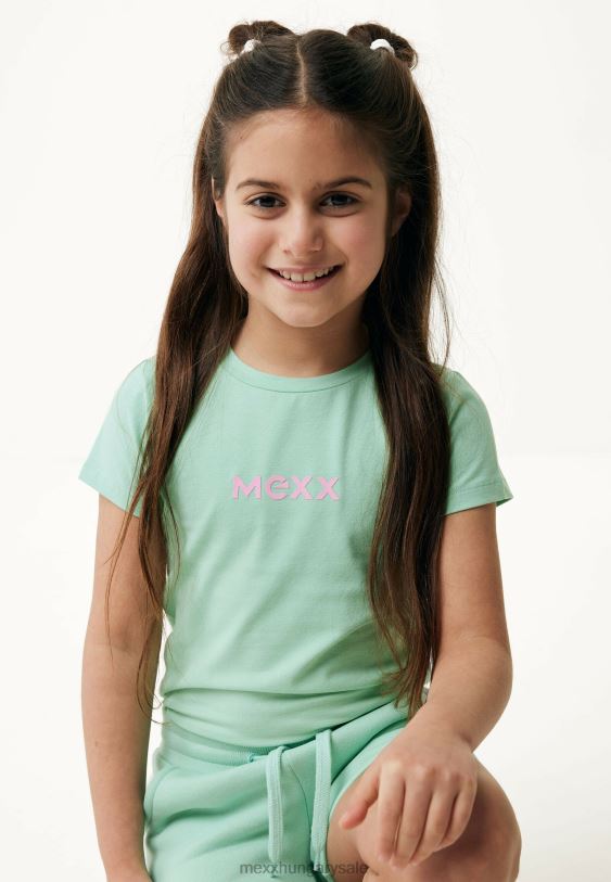 XV8H6775 lányok Mexx rövid ujjú póló gumimintás könnyű zöld