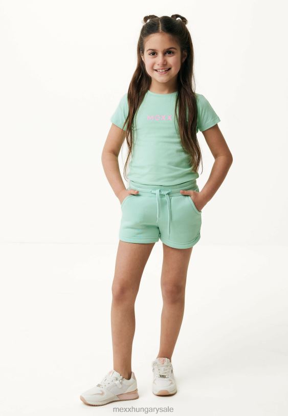 XV8H6775 lányok Mexx rövid ujjú póló gumimintás könnyű zöld