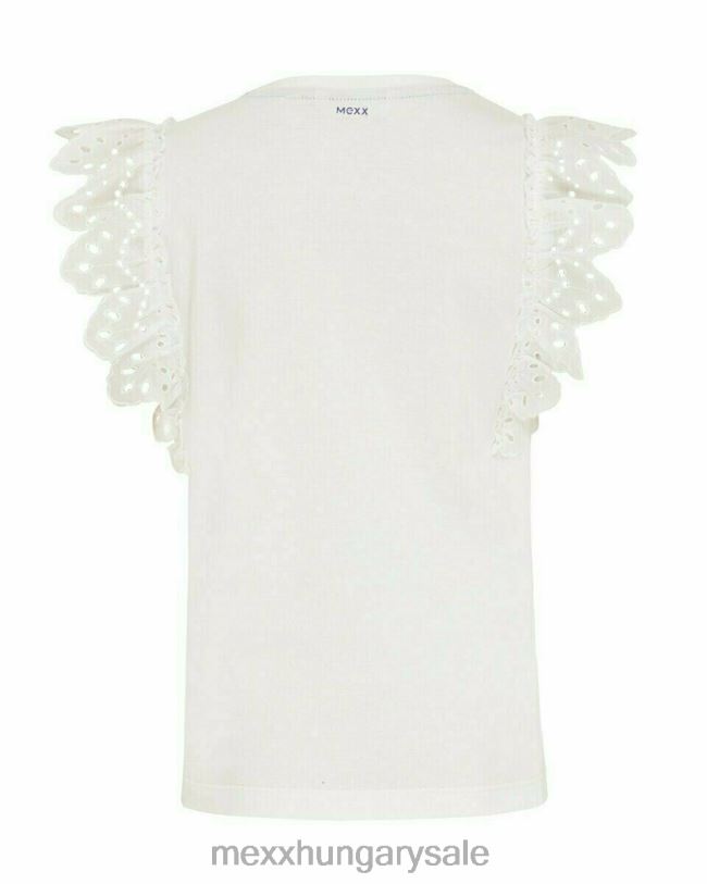 XV8H6783 lányok Mexx broidery ujjú felső fehér fehér