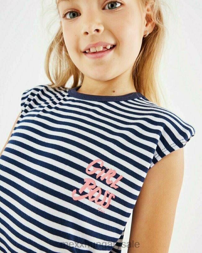 XV8H6784 lányok Mexx csíkos felső vállpárnák törtfehér fehér