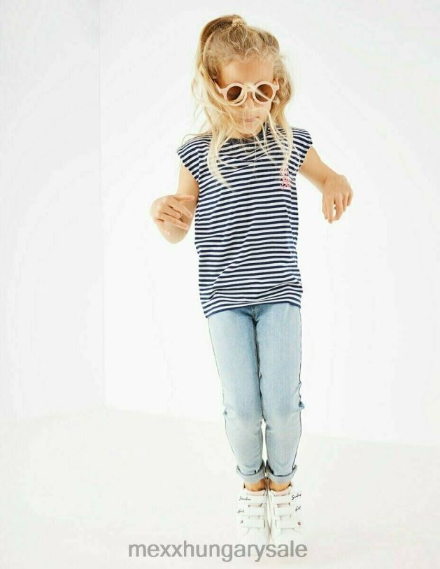 XV8H6784 lányok Mexx csíkos felső vállpárnák törtfehér fehér