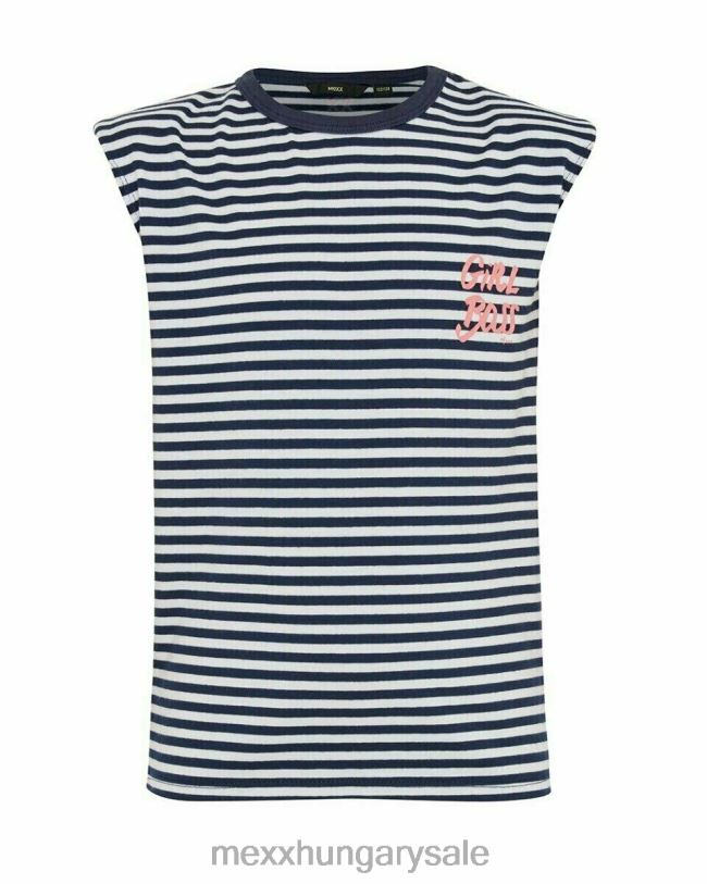 XV8H6784 lányok Mexx csíkos felső vállpárnák törtfehér fehér