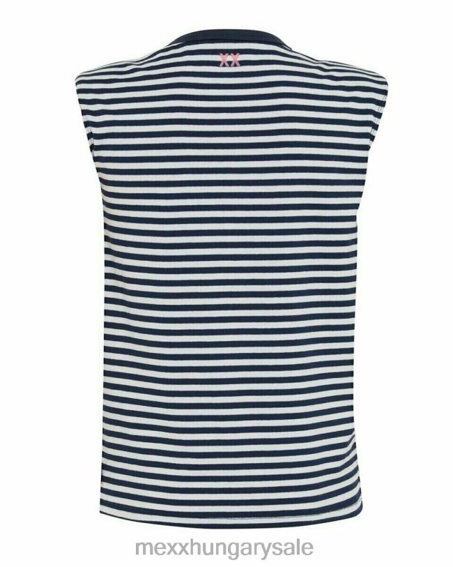 XV8H6784 lányok Mexx csíkos felső vállpárnák törtfehér fehér