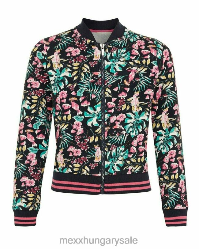 XV8H6786 lányok Mexx nyomtatott cipzáras bomber haditengerészet kék