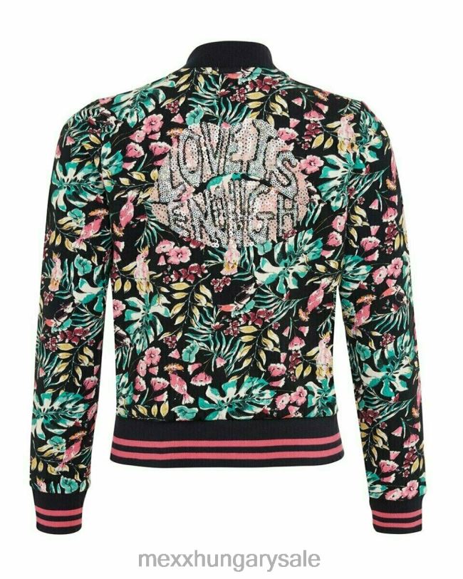 XV8H6786 lányok Mexx nyomtatott cipzáras bomber haditengerészet kék