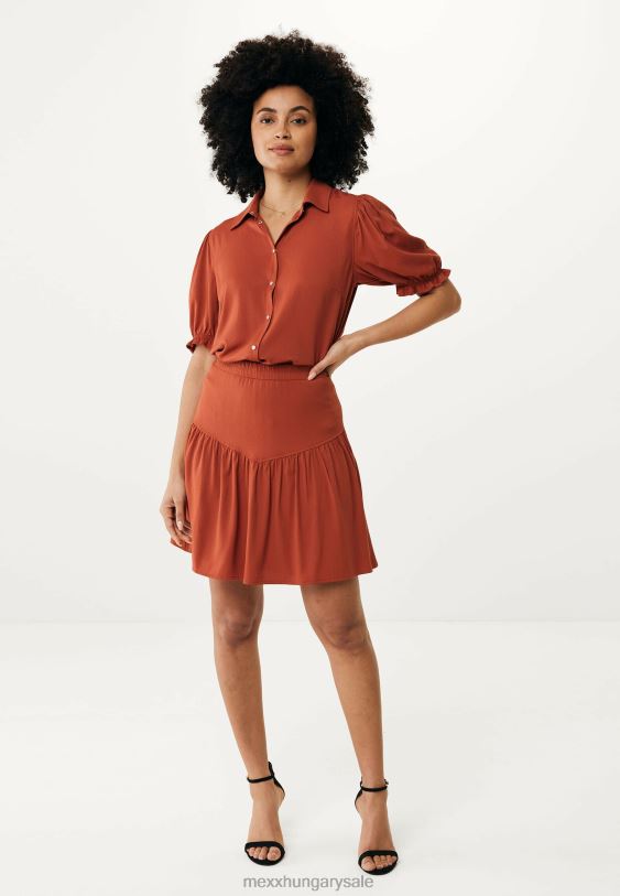XV8H679 nők Mexx rövid szoknya redők tégla narancs