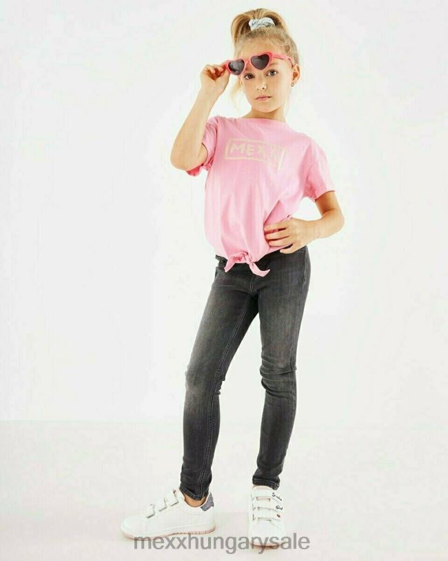 XV8H6796 lányok Mexx csomózott csillogó póló rózsaszín