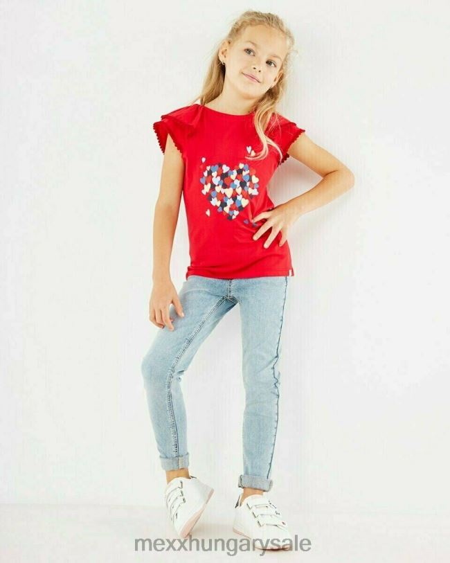XV8H6799 lányok Mexx műalkotás póló piros