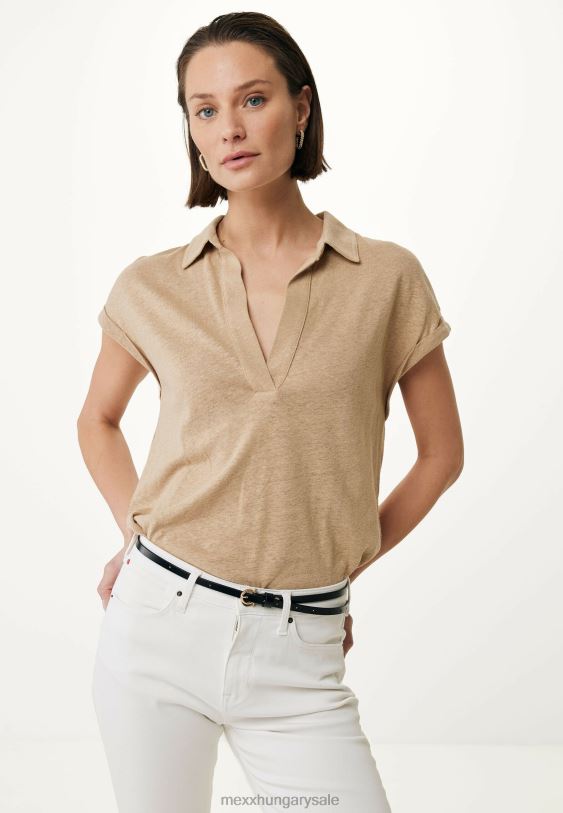 XV8H68 nők Mexx rövid ujjú póló homok bézs