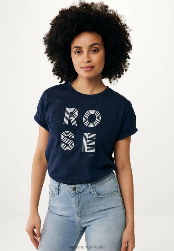 XV8H680 nők Mexx rövid ujjú póló artwork sötétkék kék