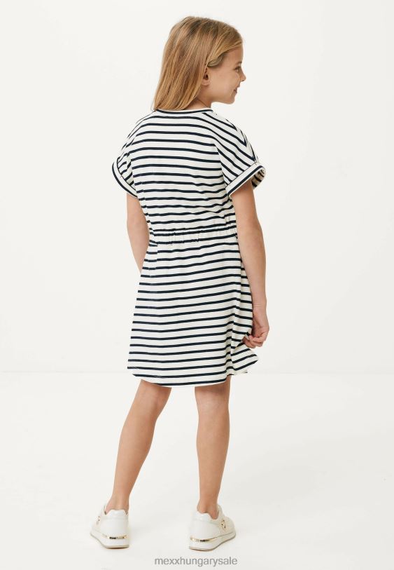 XV8H6808 lányok Mexx csíkos ruha törtfehér bézs