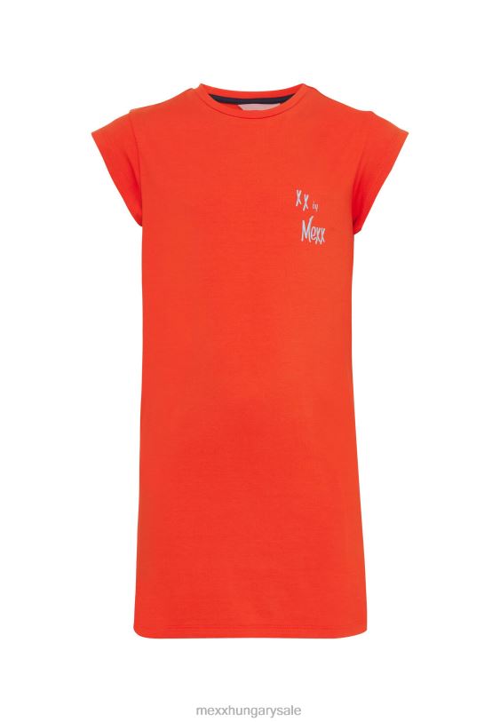 XV8H6809 lányok Mexx jersey ruha rövid ujjú piros
