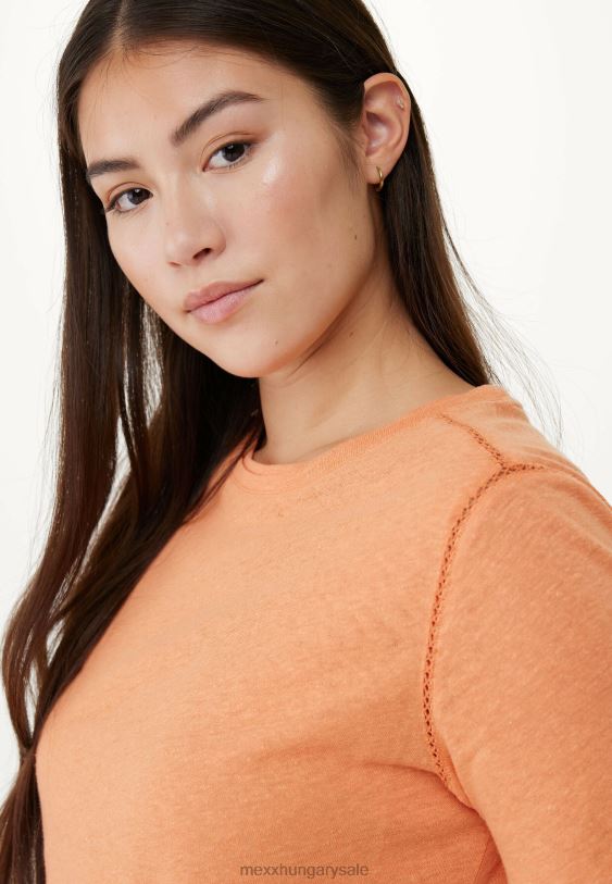 XV8H681 nők Mexx kerek nyakú rövid ujjú póló narancs