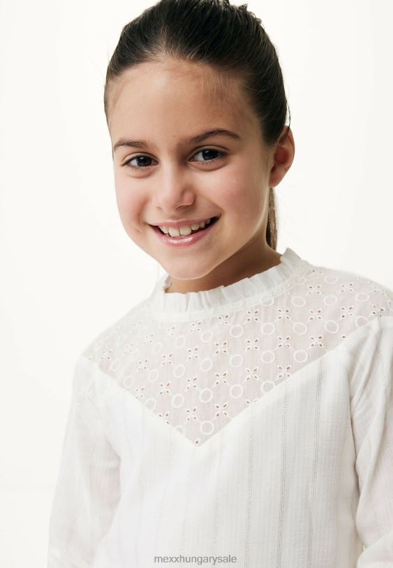 XV8H6810 lányok Mexx törtfehér broiderblúz bézs