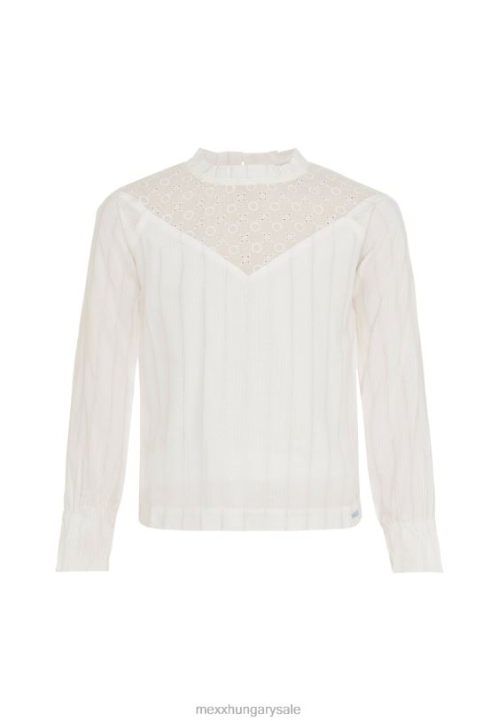 XV8H6810 lányok Mexx törtfehér broiderblúz bézs