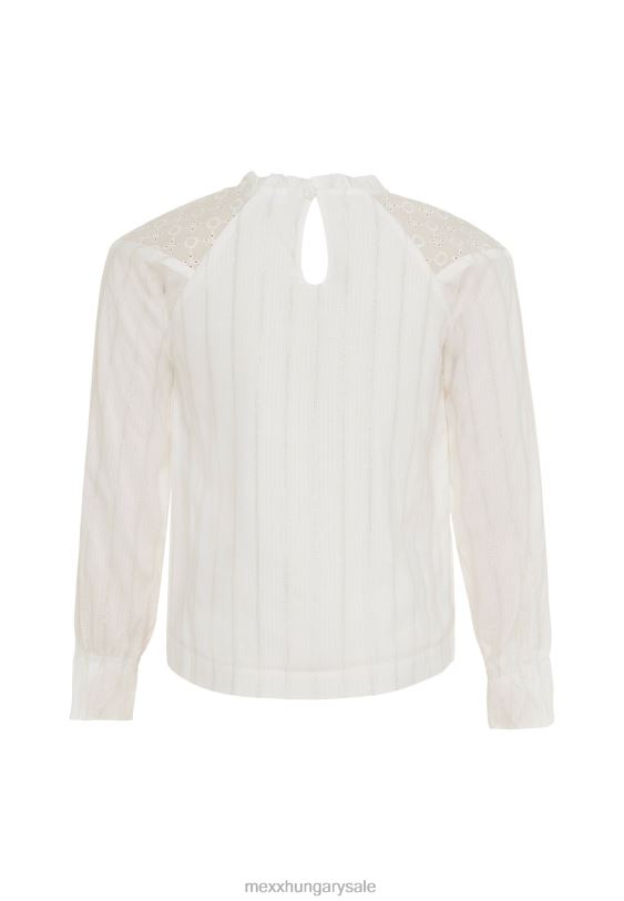 XV8H6810 lányok Mexx törtfehér broiderblúz bézs