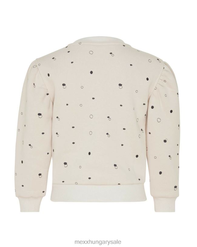 XV8H6811 lányok Mexx húzott nyakú hímző pulóver le fehér