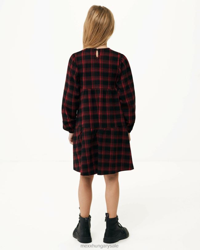 XV8H6813 lányok Mexx kötött kockás ruha piros