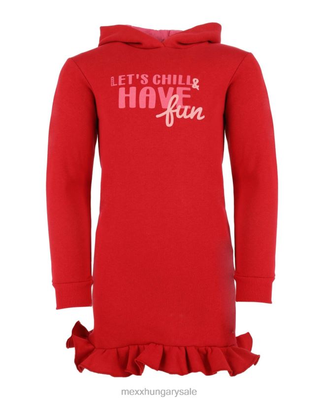 XV8H6818 lányok Mexx kapucnis izzasztó ruha piros