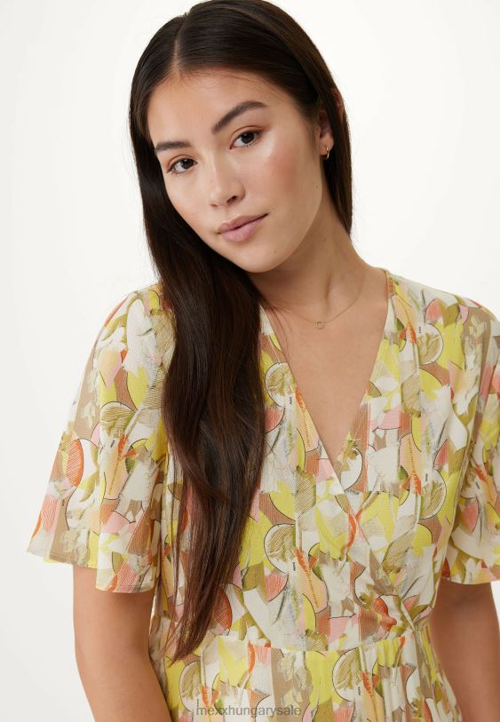 XV8H683 nők Mexx pakolásruha rövid ujjú lime sárga