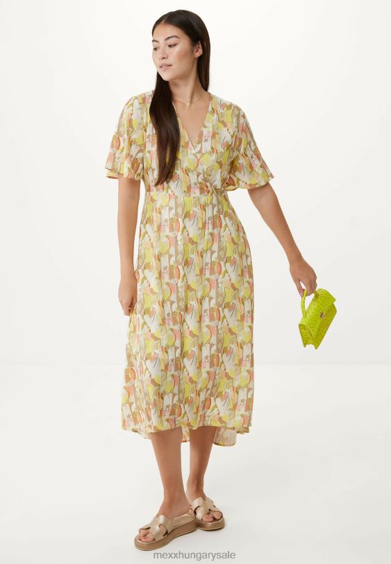 XV8H683 nők Mexx pakolásruha rövid ujjú lime sárga