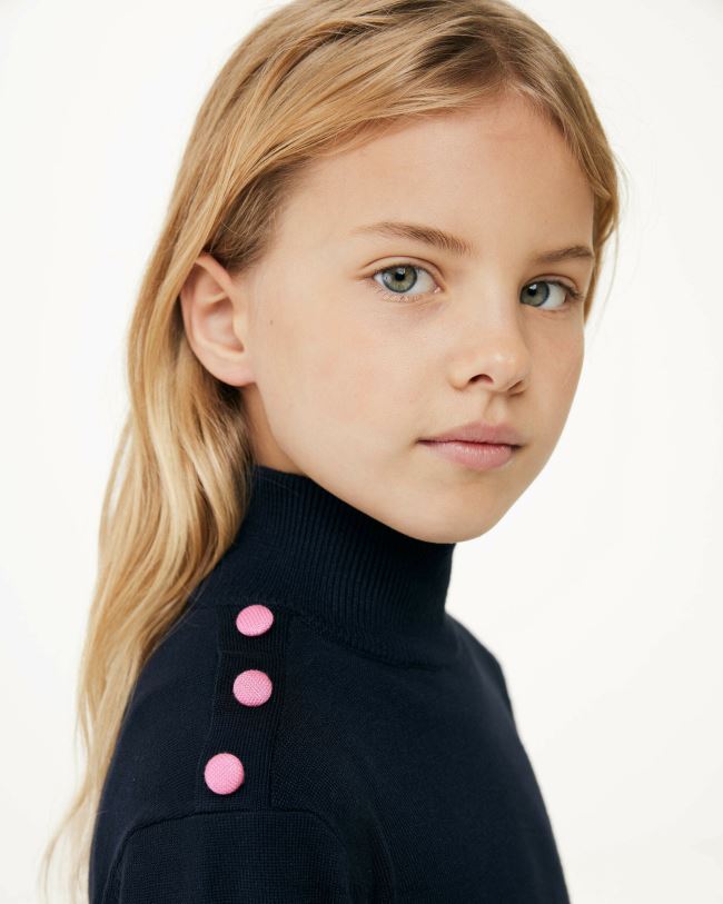 XV8H6831 lányok Mexx ruha teknős nyakú sötétkék kék