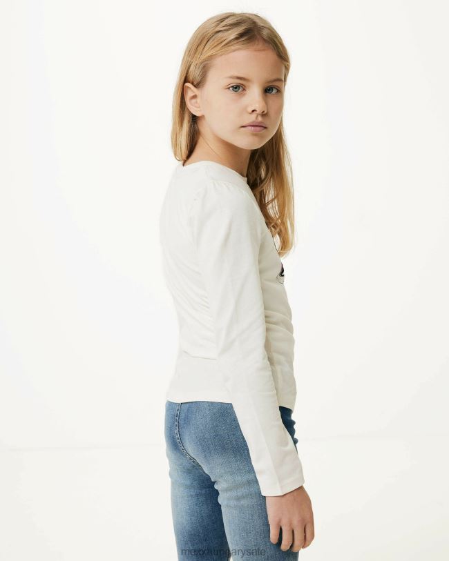 XV8H6832 lányok Mexx hosszú ujjú műalkotás póló le fehér