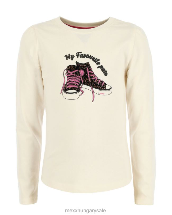 XV8H6832 lányok Mexx hosszú ujjú műalkotás póló le fehér