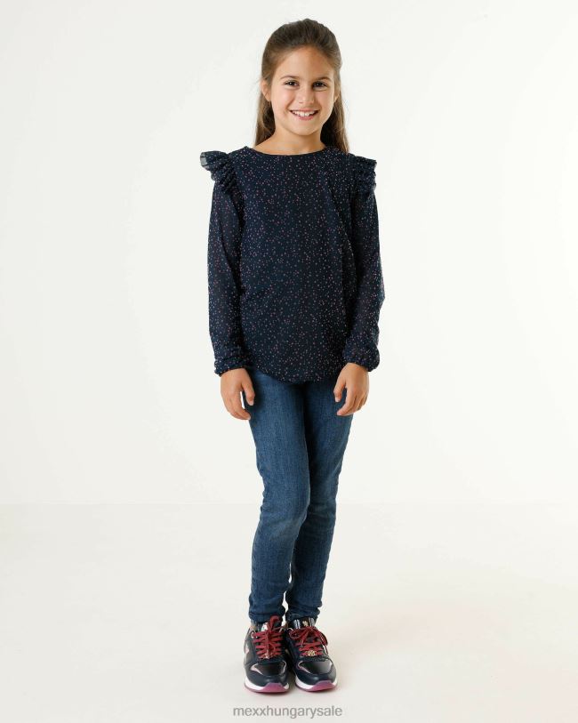 XV8H6837 lányok Mexx hálós blúz aop navy kék
