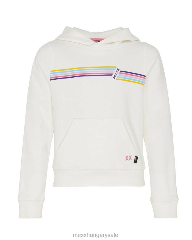 XV8H6840 lányok Mexx kapucnis pulóver kangeroo zsebbel fehér