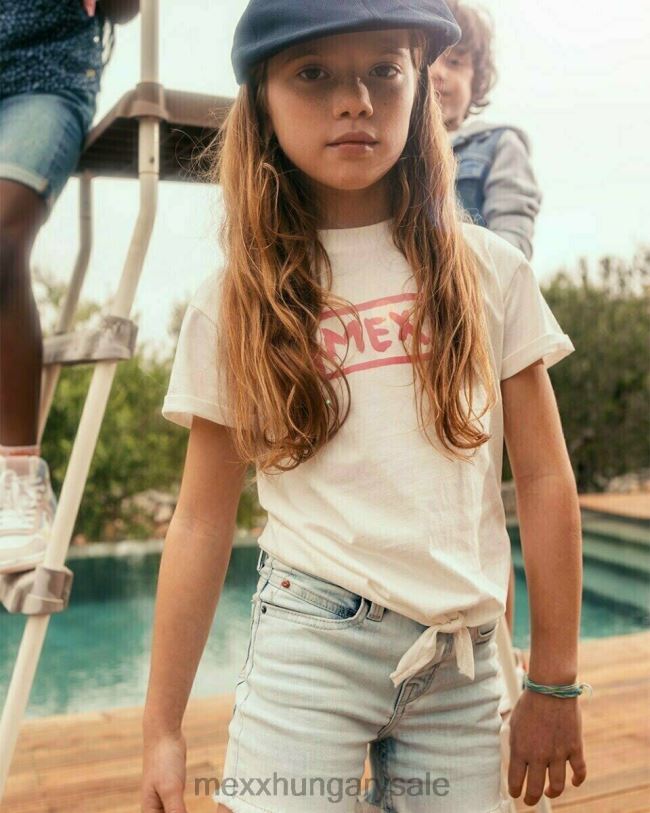 XV8H6854 lányok Mexx csomózott műalkotás törtfehér póló fehér