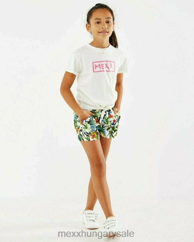XV8H6854 lányok Mexx csomózott műalkotás törtfehér póló fehér