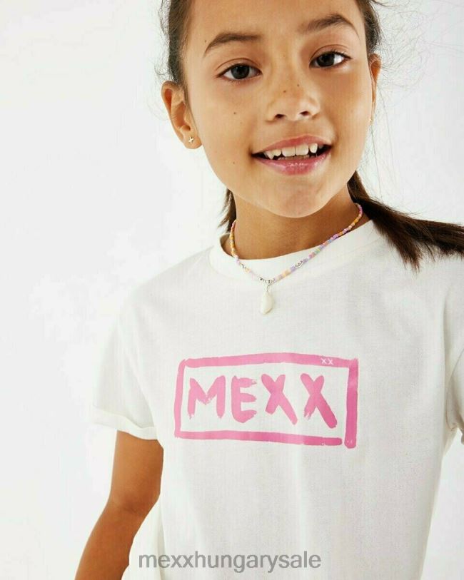 XV8H6854 lányok Mexx csomózott műalkotás törtfehér póló fehér