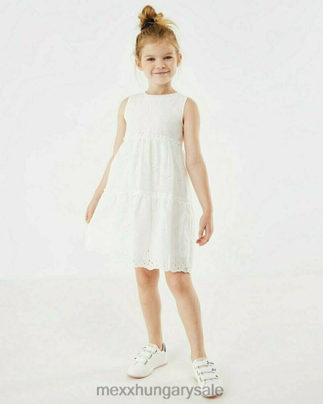 XV8H6863 lányok Mexx törtfehér broiderruha fehér