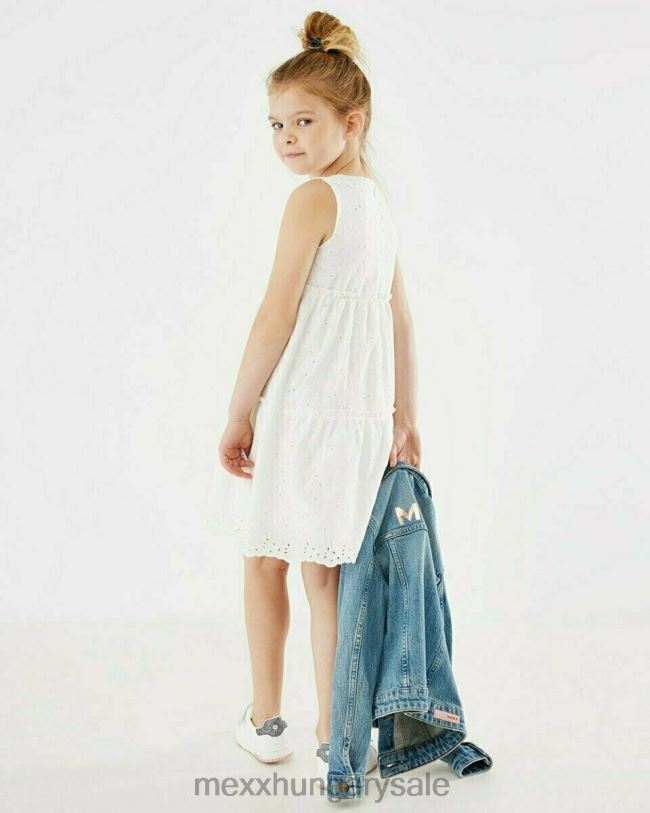 XV8H6863 lányok Mexx törtfehér broiderruha fehér