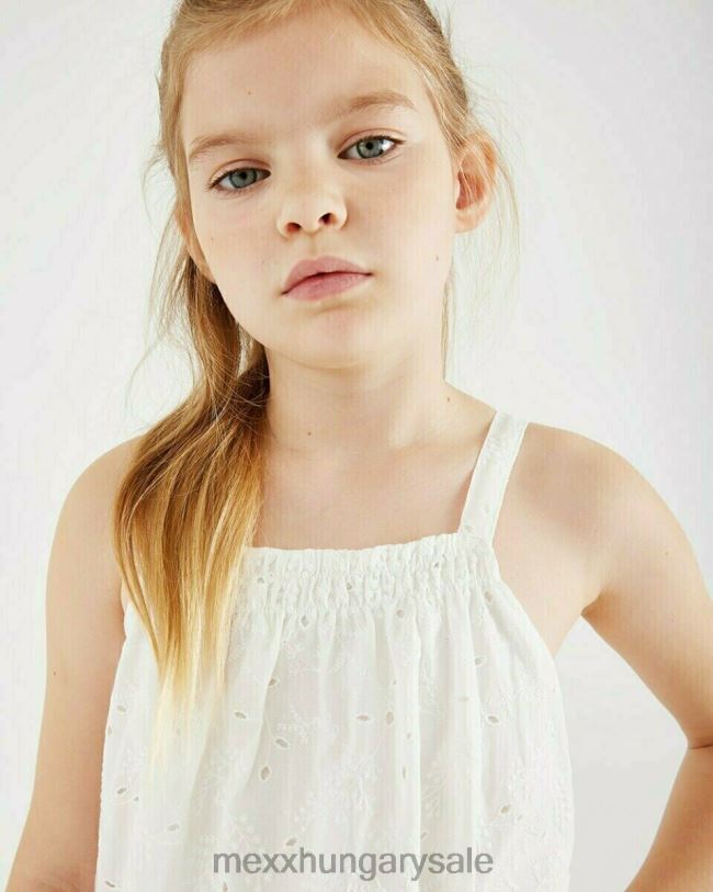 XV8H6864 lányok Mexx broider felső törtfehér fehér