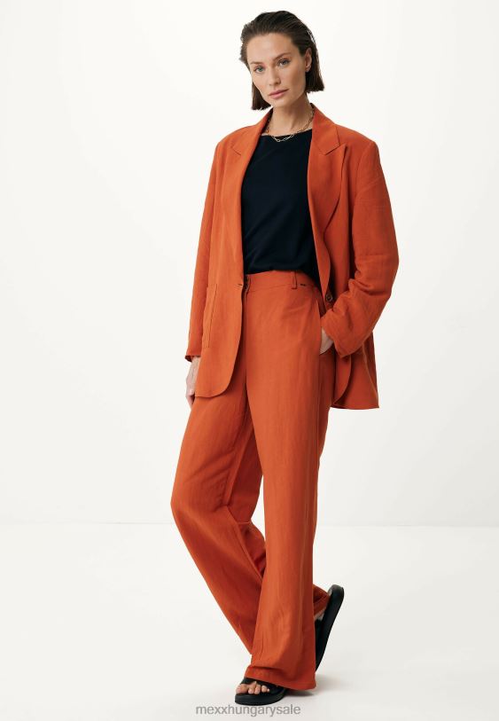 XV8H687 nők Mexx vászon egysoros blézertégla narancs