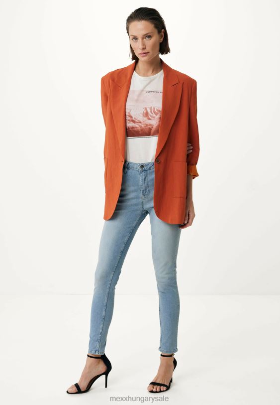 XV8H687 nők Mexx vászon egysoros blézertégla narancs